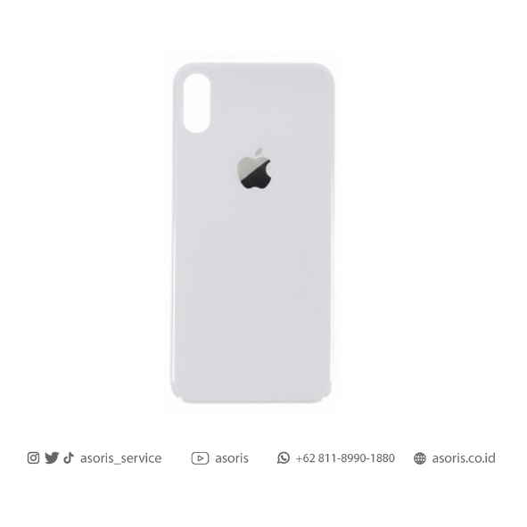 BACKGLASS IPHONE X_XS_XSMAX SILVER WHITE NEW CS iPhone X Backglass Silver - Gambar 1