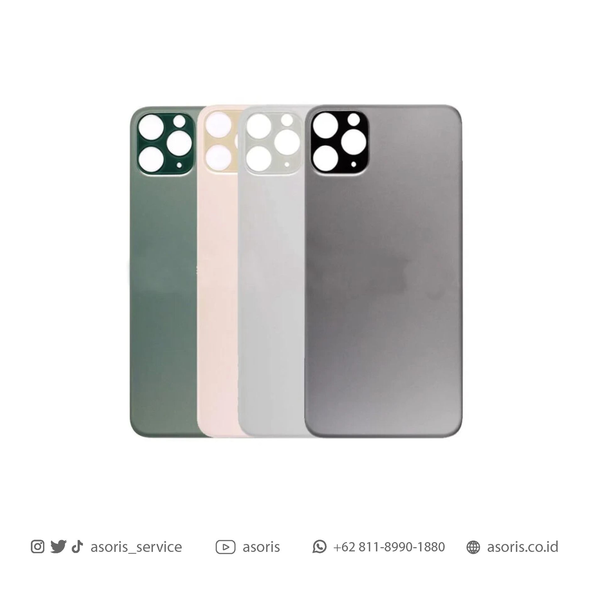 BACKGLASS IPHONE 11 PRO ALL COLOR 1880 iPhone 11 Pro Max Backglass Space Gray - Gambar 1